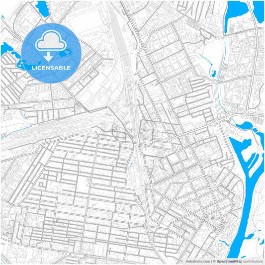 Gomel, Voblasć, Belarus, city map with high resolution roads.