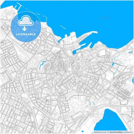 Tallinn, Harju, Estonia, city map with high resolution roads.