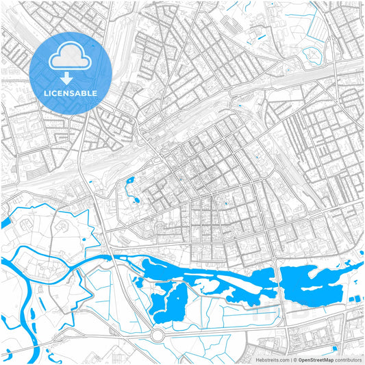 Brest, Voblasć, Belarus, city map with high resolution roads.