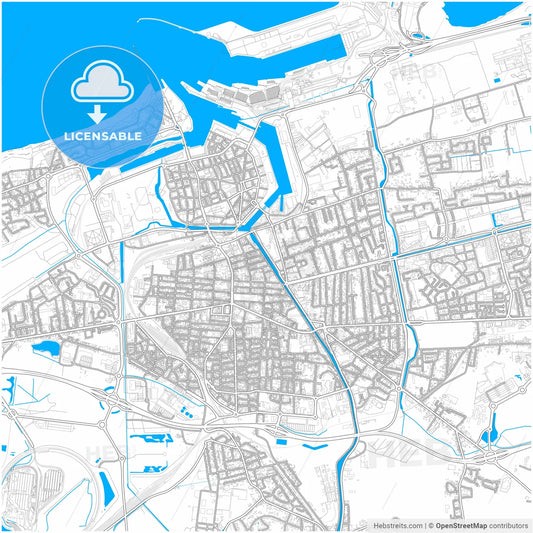 Calais, Pas-de-Calais, France, city map with high resolution roads.