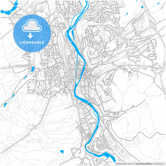 Épinal, Vosges, France, city map with high resolution roads.