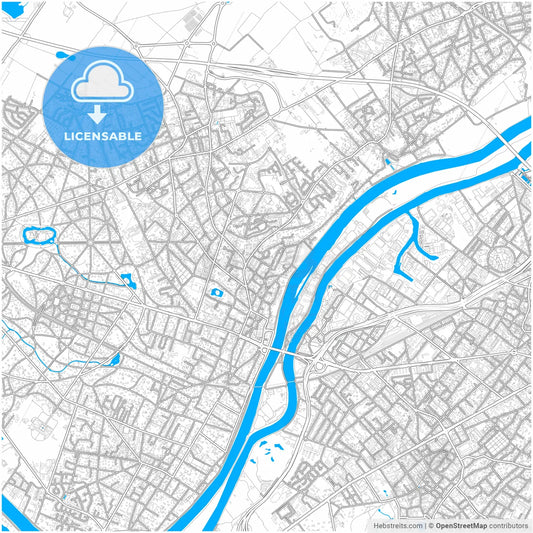 Chatou, Yvelines, France, city map with high resolution roads.