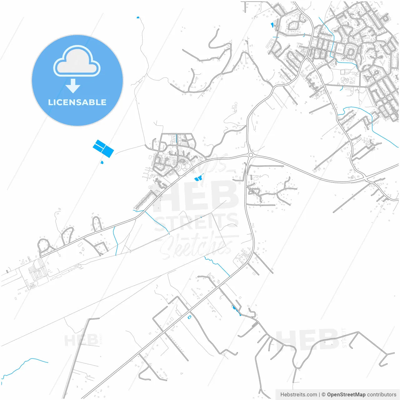 Matoury, Guyane, France, city map with high resolution roads.