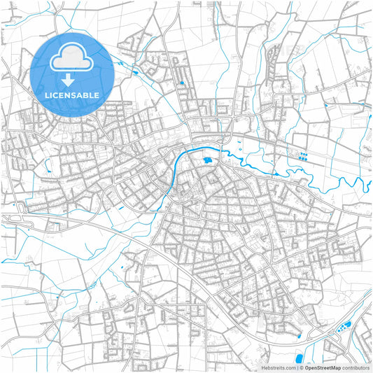 Bunde, North Rhine-Westphalia, Germany, city map with high resolution roads.