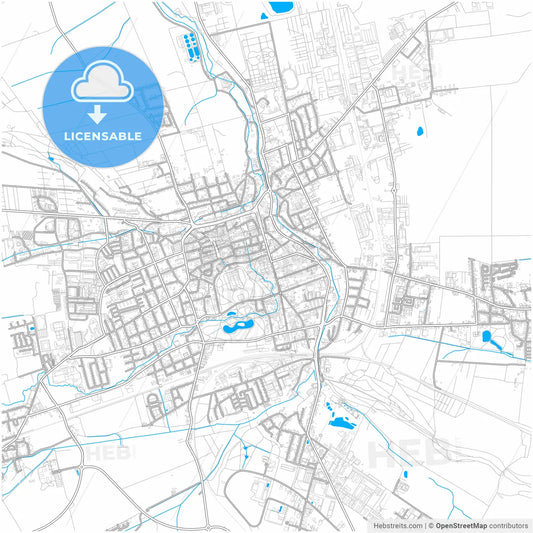 Gotha, Thuringia, Germany, city map with high resolution roads.