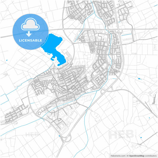 Rodgau, Hesse, Germany, city map with high resolution roads.