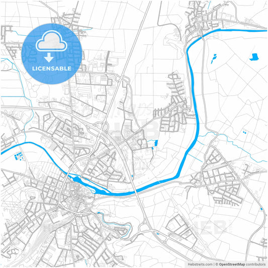 Limburg an der Lahn, Hesse, Germany, city map with high resolution roads.