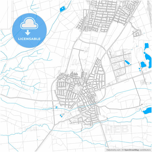 Morfelden-Walldorf, Hesse, Germany, city map with high resolution roads.