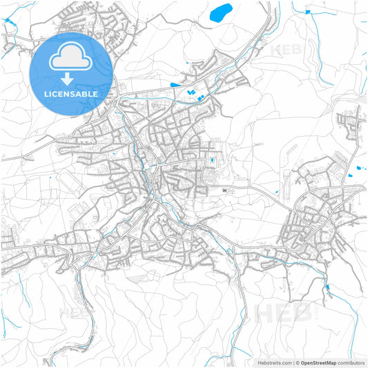 Hemer, North Rhine-Westphalia, Germany, city map with high resolution roads.