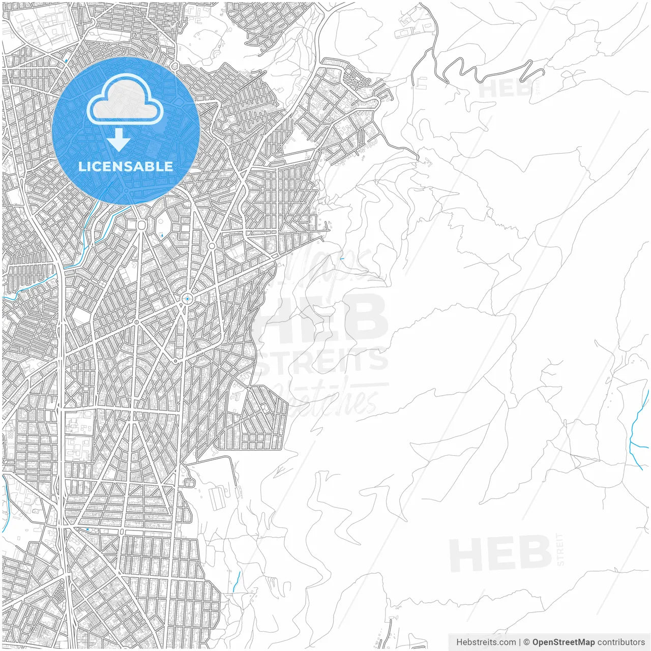 Ilioupoli, Attica, Greece, city map with high resolution roads.