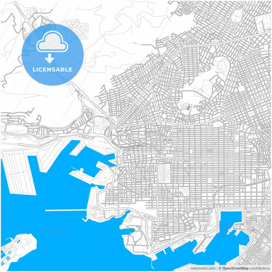 Keratsini, Attica, Greece, city map with high resolution roads.