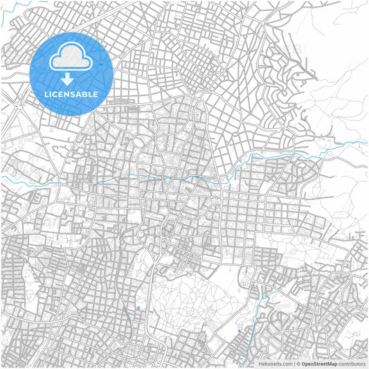 Kifissia, Attica, Greece, city map with high resolution roads.
