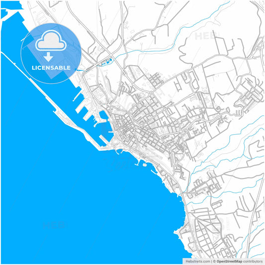 Civitavecchia, Lazio, Italy, city map with high resolution roads.