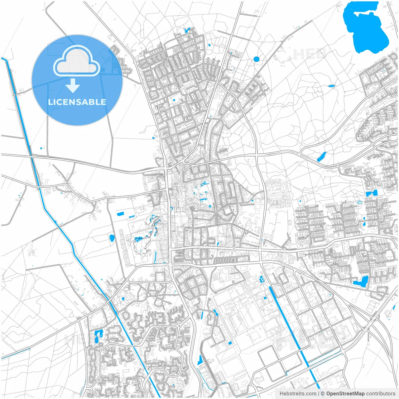 Emmen, Drenthe, Netherlands, city map with high resolution roads.
