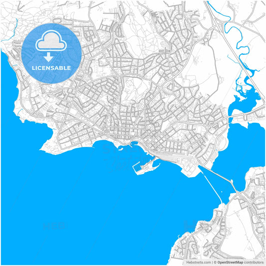 Hamar, Hedmark, Norway, city map with high resolution roads.