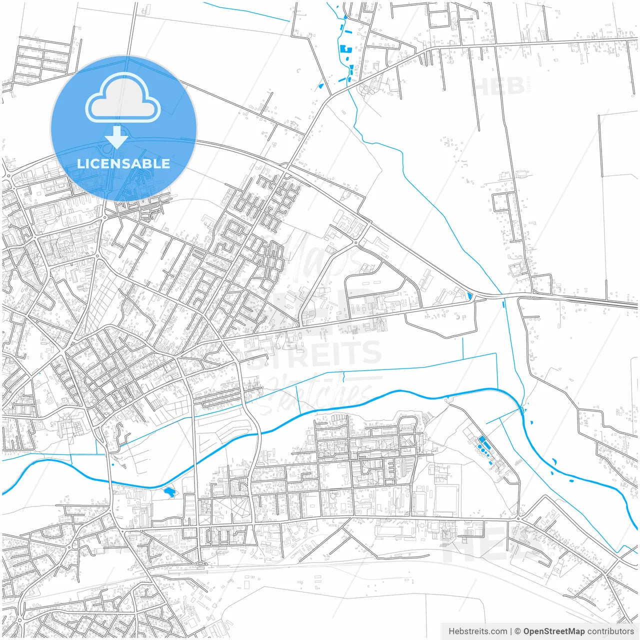Biała Podlaska, Lublin, Poland, city map with high resolution roads.