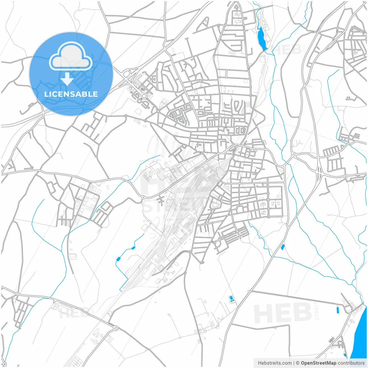 Entroncamento, Santarém, Portugal, city map with high resolution roads.