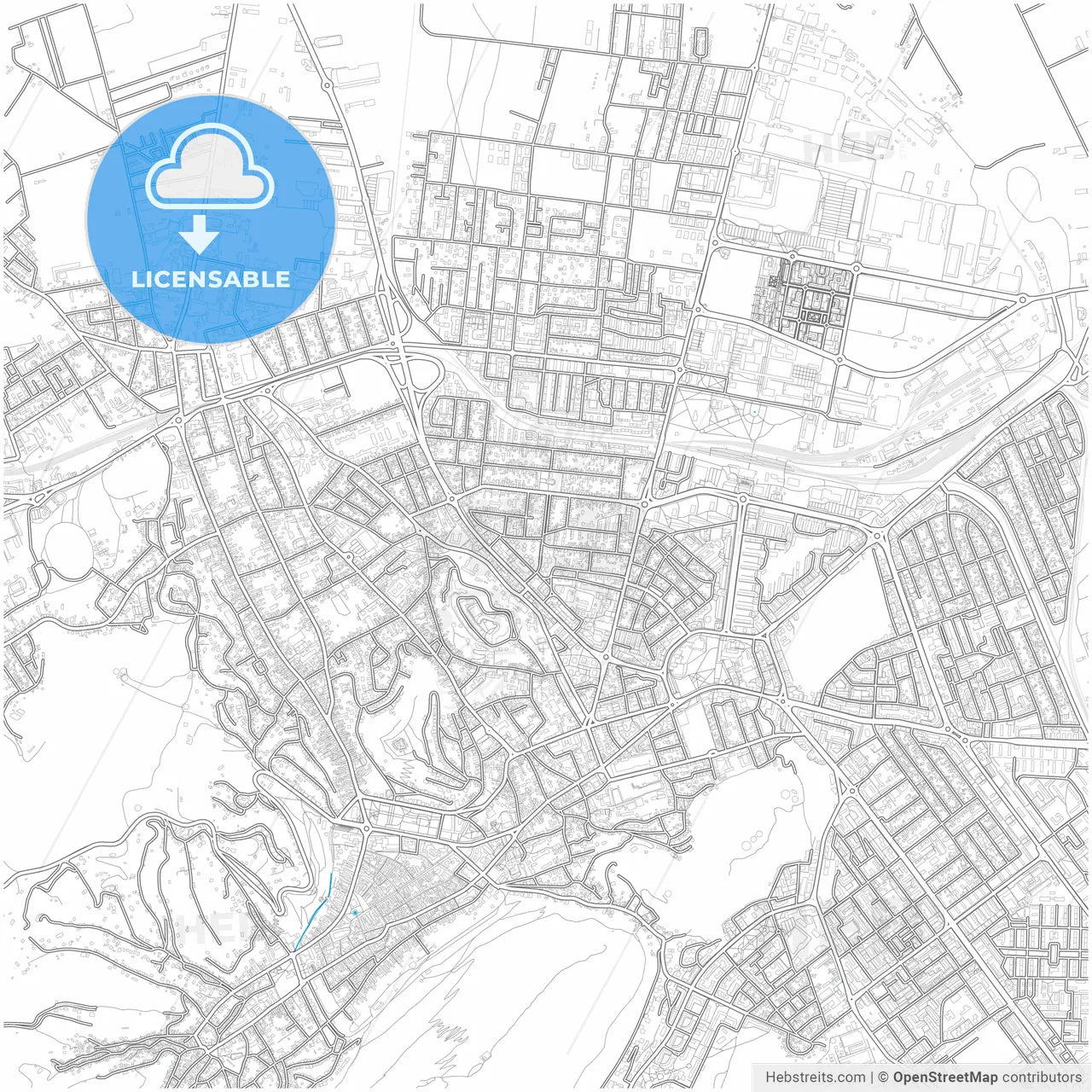 Brașov, Brașov, Romania, city map with high resolution roads.