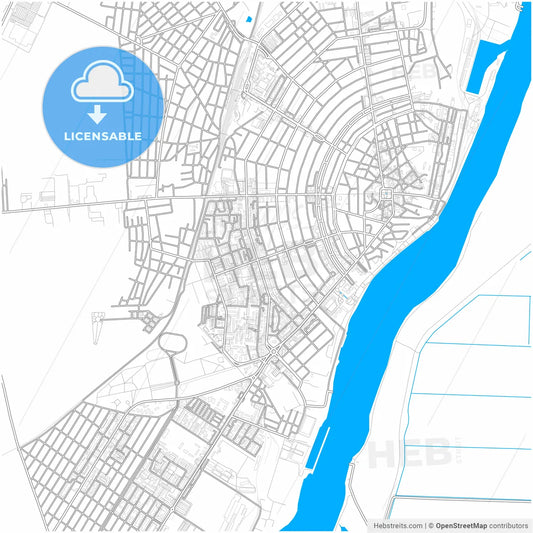 Brăila, Brăila, Romania, city map with high resolution roads.