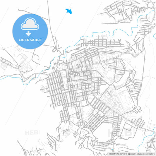 Buynaksk, Republic of Dagestan, Russia, city map with high resolution roads.