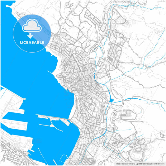 Algorta, Getxo, Spain, city map with high resolution roads.