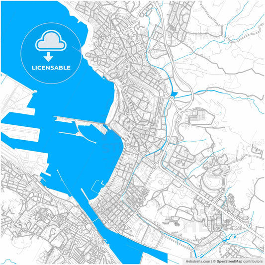 Getxo, Bizkaia, Spain, city map with high resolution roads.