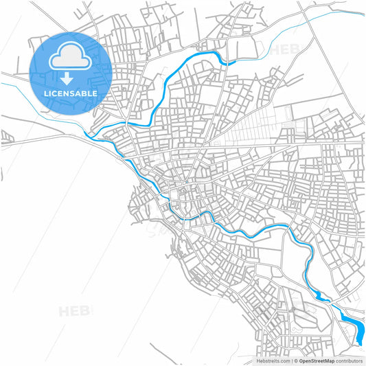 Elbistan, Kahramanmaraş, Turkey, city map with high resolution roads.