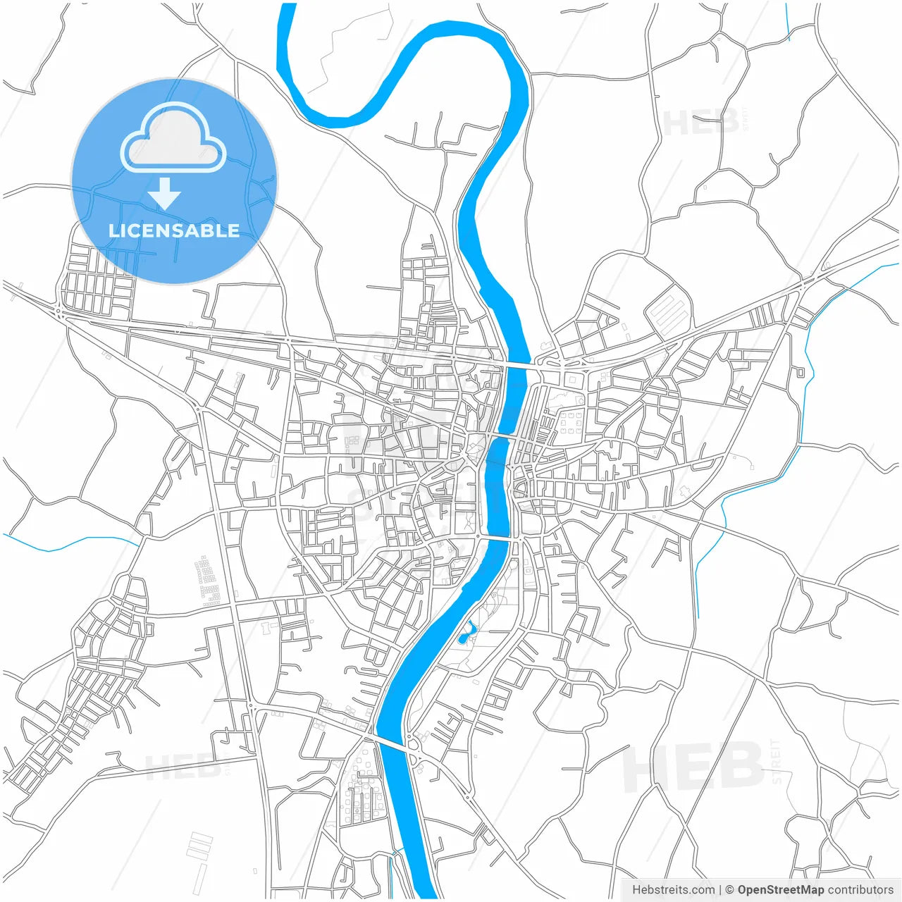 Çarşamba, Samsun, Turkey, city map with high resolution roads.