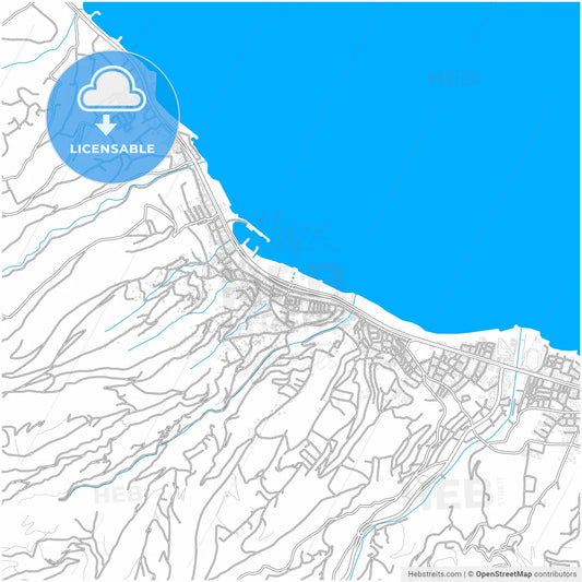 Akçaabat, Trabzon, Turkey, city map with high resolution roads.