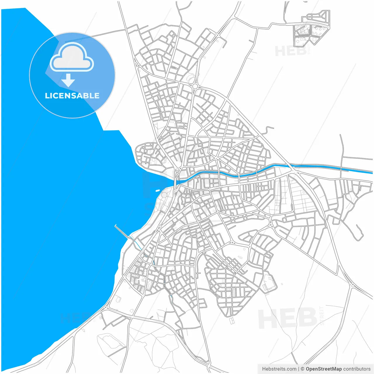 Beyşehir, Konya, Turkey, city map with high resolution roads.