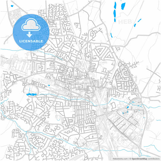 Crewe, North West England, England, city map with high resolution roads.
