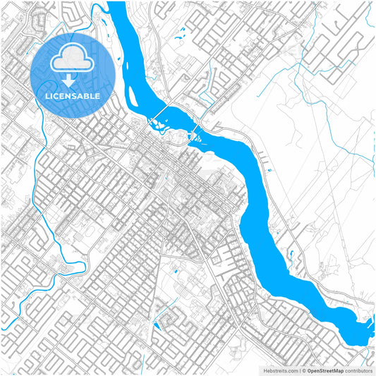 Drummondville, Quebec, Canada, city map with high resolution roads.