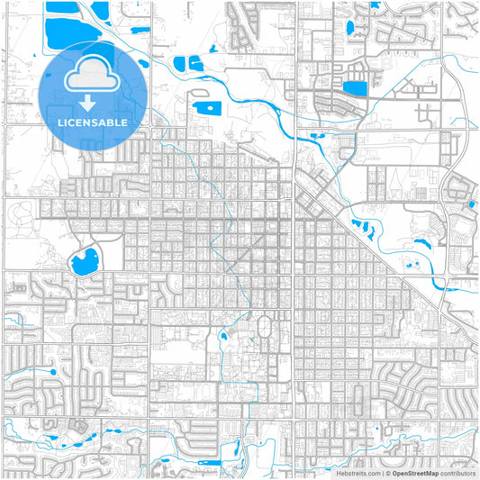 Fort Collins, Colorado, United States, city map with high resolution roads.