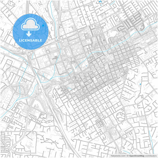 Escondido, California, United States, city map with high resolution roads.