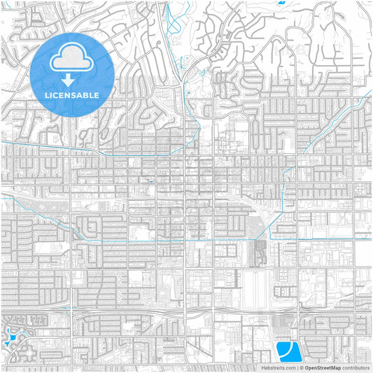 Fullerton, California, United States, city map with high resolution roads.