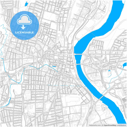 Hartford, Connecticut, United States, city map with high resolution roads.