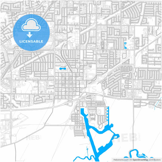 Fairfield, California, United States, city map with high resolution roads.