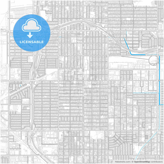 Hawthorne, California, United States, city map with high resolution roads.
