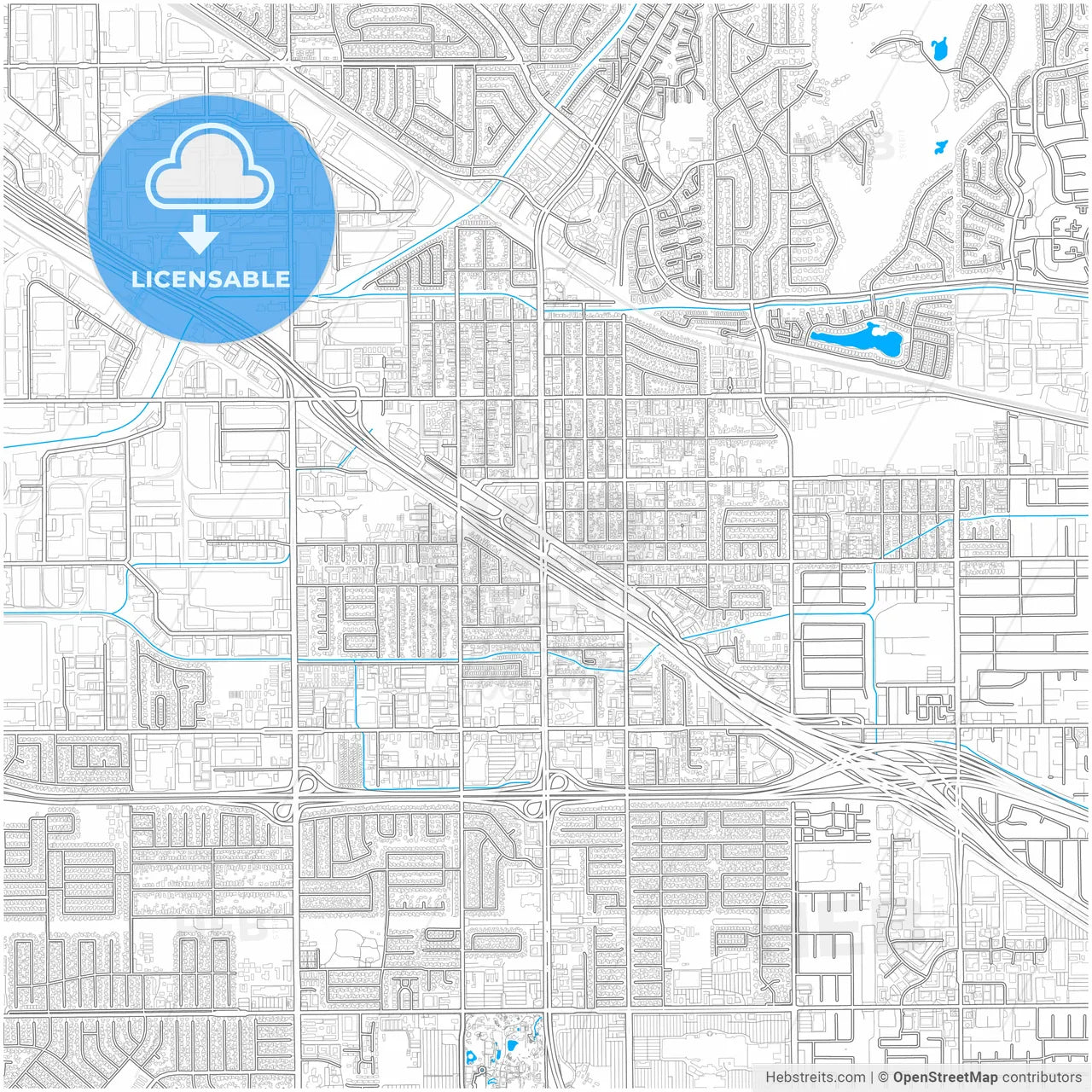 Buena Park, California, United States, city map with high resolution roads.