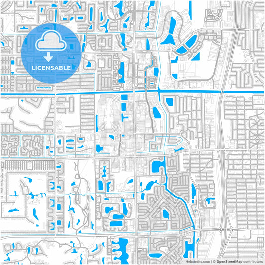 Boynton Beach, Florida, United States, city map with high resolution roads.