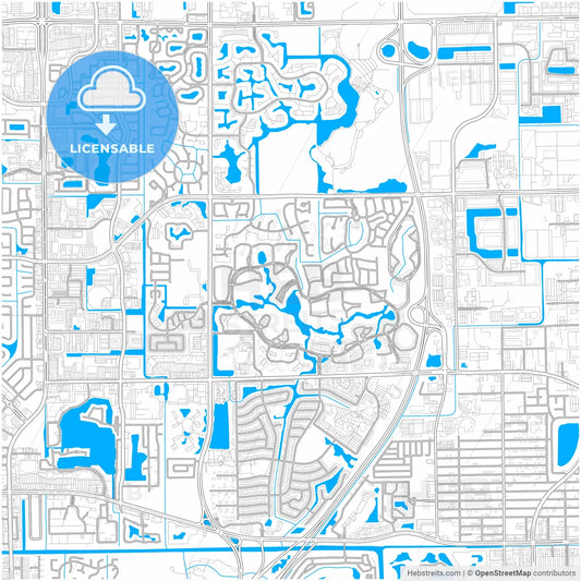Coconut Creek, Florida, United States, city map with high resolution roads.