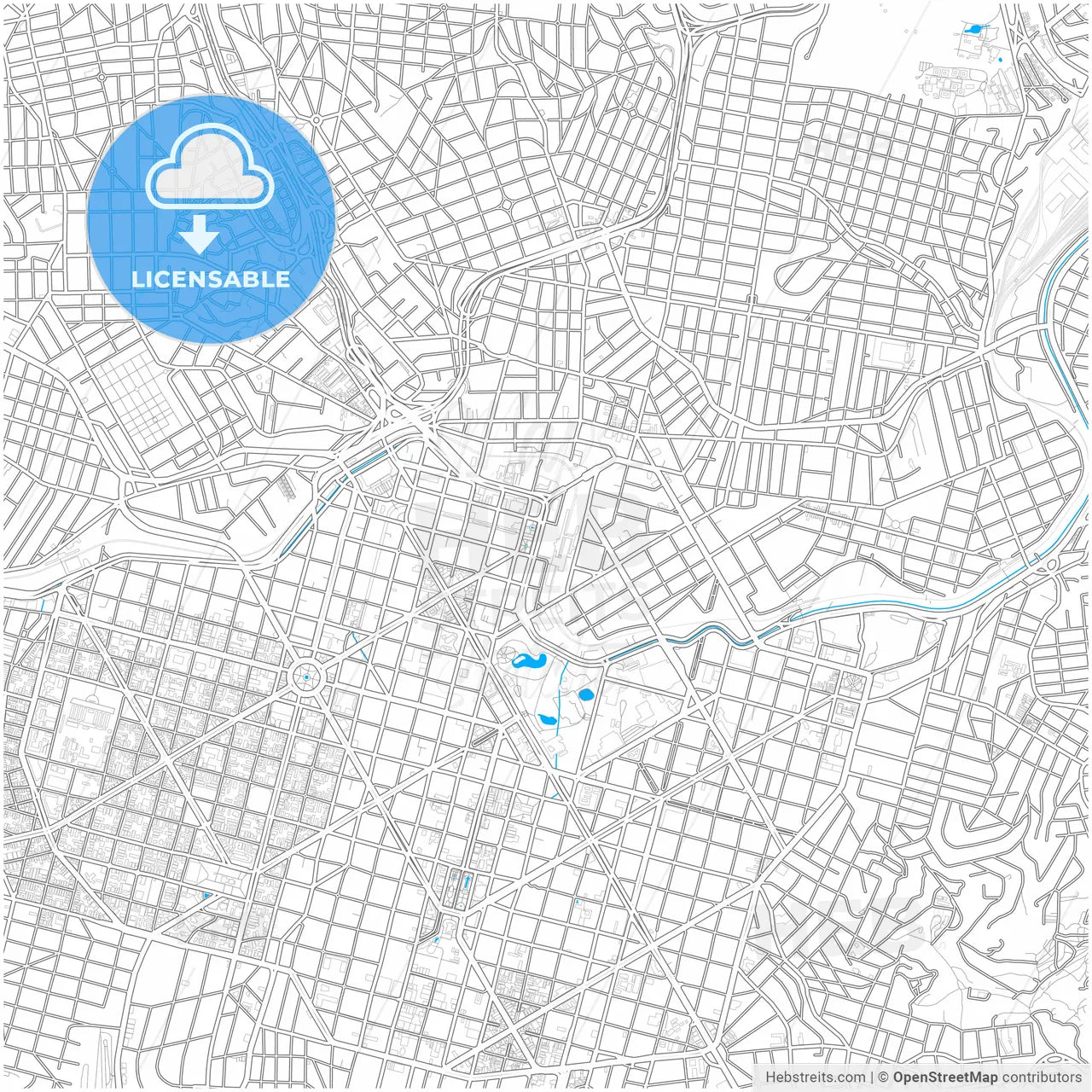 Belo Horizonte, Brazil, city map with high resolution roads.