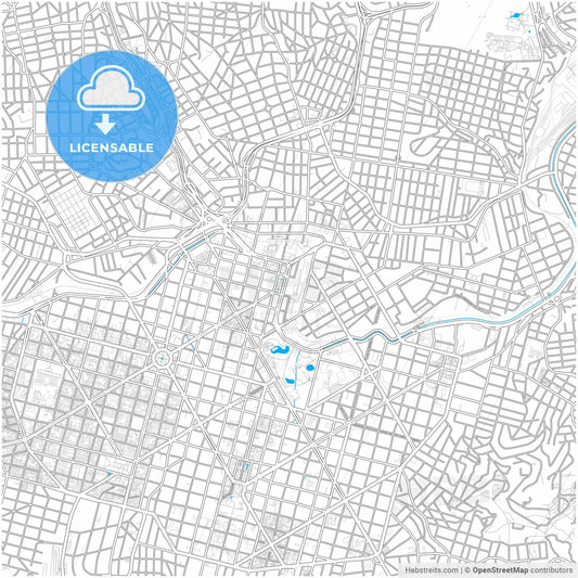 Belo Horizonte, Brazil, city map with high resolution roads.