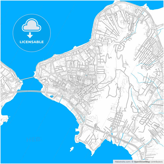 Florianopolis, Brazil, city map with high resolution roads.