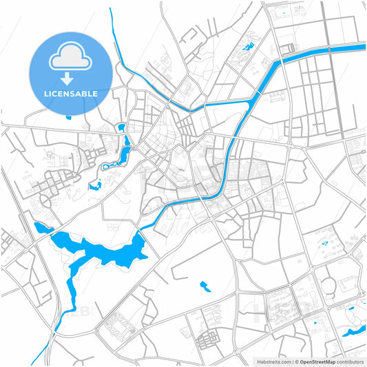 Zhanjiang, Guangdong, China, city map with high resolution roads.
