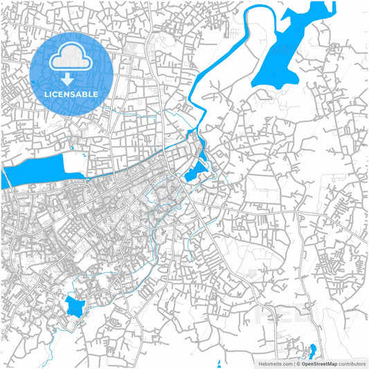 Pangkal Pinang, Bangka Belitung, Indonesia, city map with high resolution roads.
