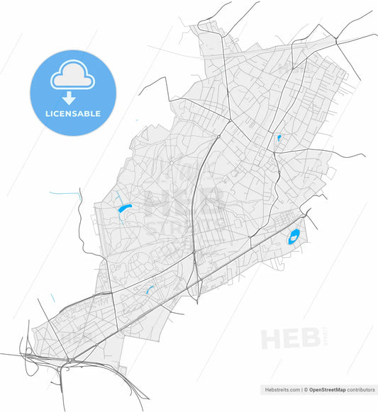 Clamart, Hauts-de-Seine, France, high resolution vector map - Instant download PDF and JPG