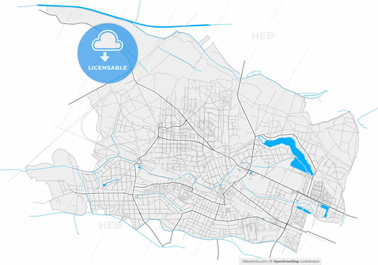 Falkensee, Brandenburg, Germany, high resolution vector map - Instant download PDF and JPG