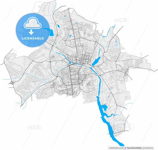 Belgorod, Belgorod Oblast, Russia, high resolution vector map - Instant download PDF and JPG
