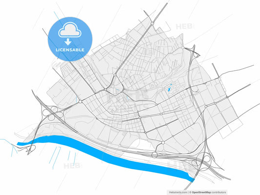 Cornellà de Llobregat, Barcelona, Spain, high resolution vector map - Instant download PDF and JPG